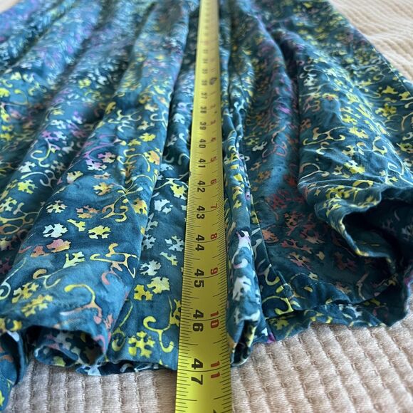 Eagle Ray Traders Dress Womens Large Blue Rayon Boho Batik Maxi Pockets Tie Back - Picture 13 of 14